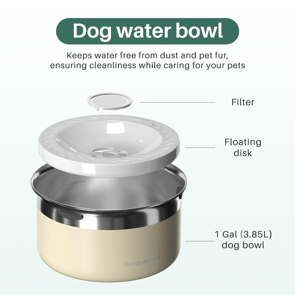 Gardner Pet sistema de agua lenta para beber a ritmo cómodo.