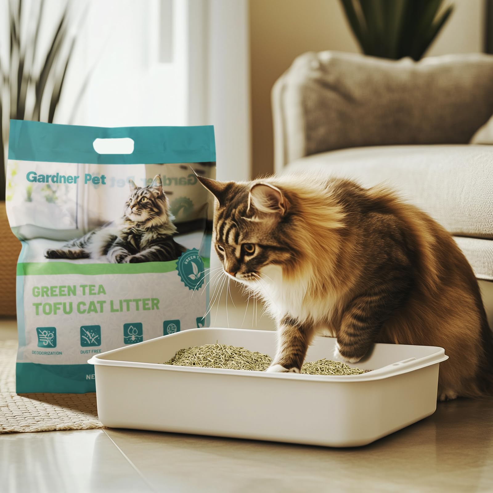 Gardner Pet tofu, limpieza más eficiente para evitar esparcimiento.