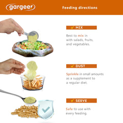 Gargeer ingredientes herbales para nutrición balanceada.