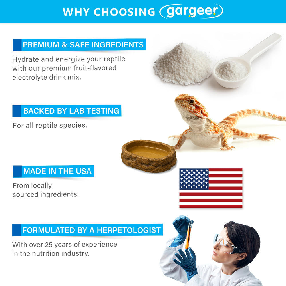 Gargeer ReptiLyte, fórmula de expertos para reptiles con necesidad de hidratación