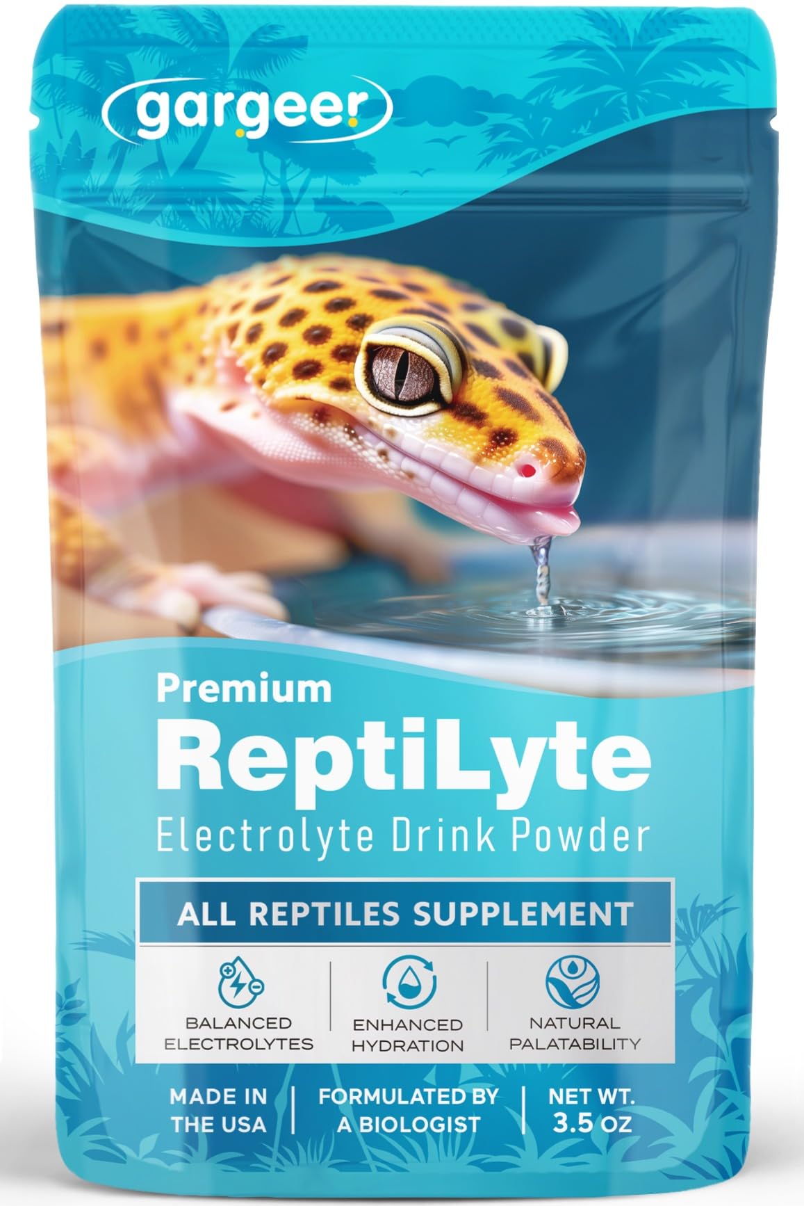 ReptiLyte de Gargeer, polvo soluble en agua para hidratar reptiles
