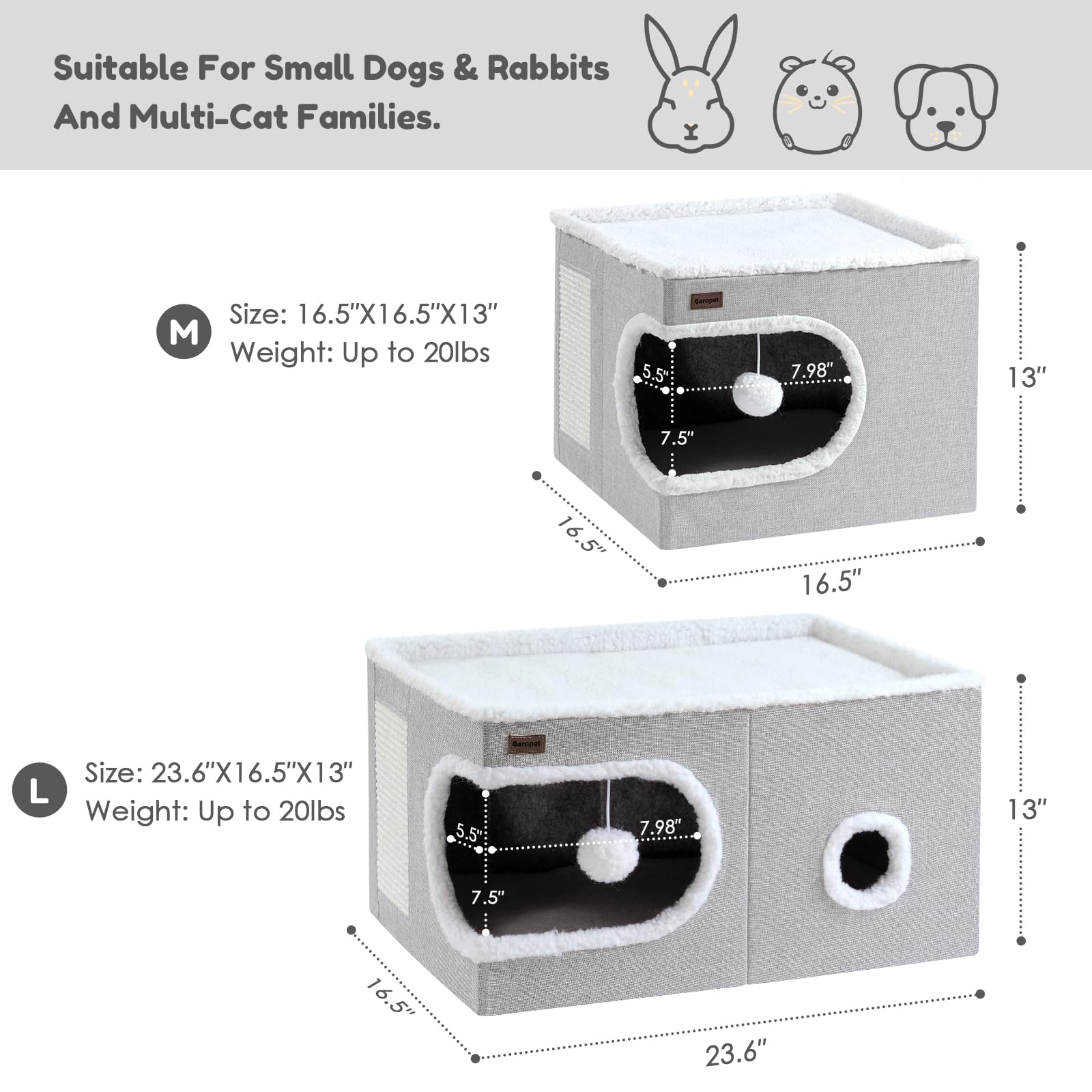 Garnpet cama-gato-cueva-privada: escondite seguro para descanso