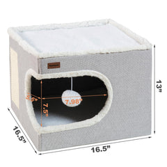 Garnpet cama gato funda cojín removible gris, fácil de lavar.
