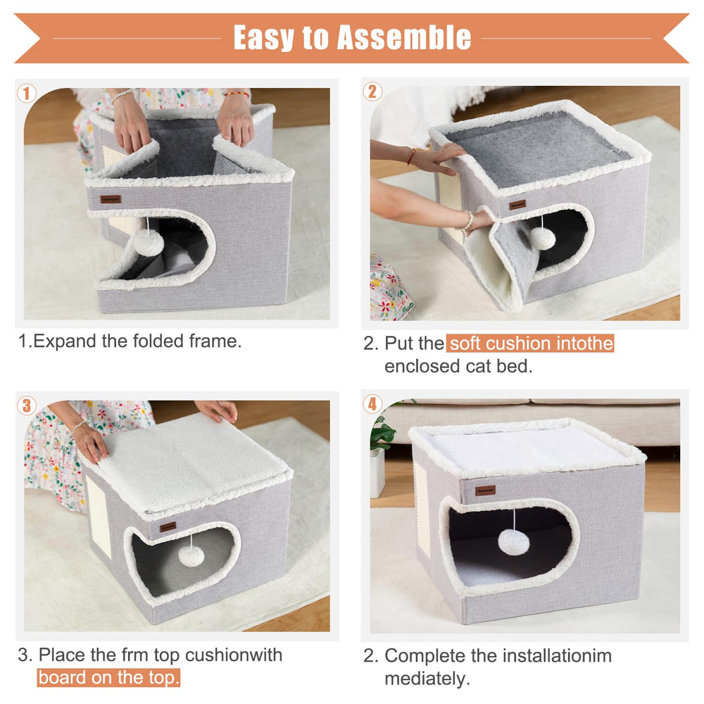 Garnpet cama-gato-rascador-integrado: espacio para rascar y jugar