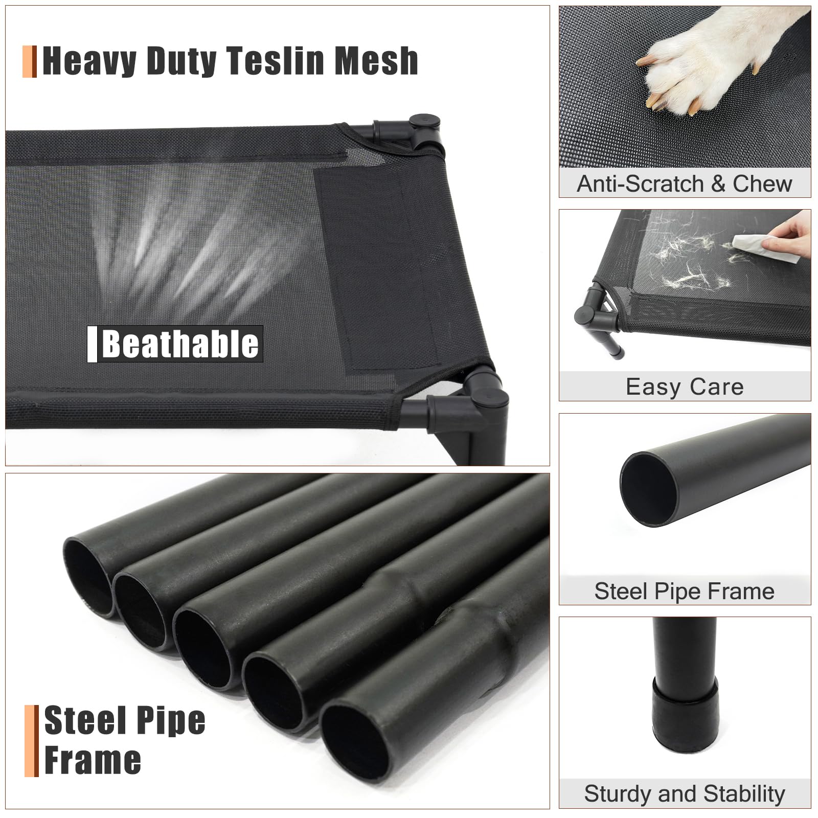 Garnpet con tejido Textilene resistente y transpirable para uso al aire libre.
