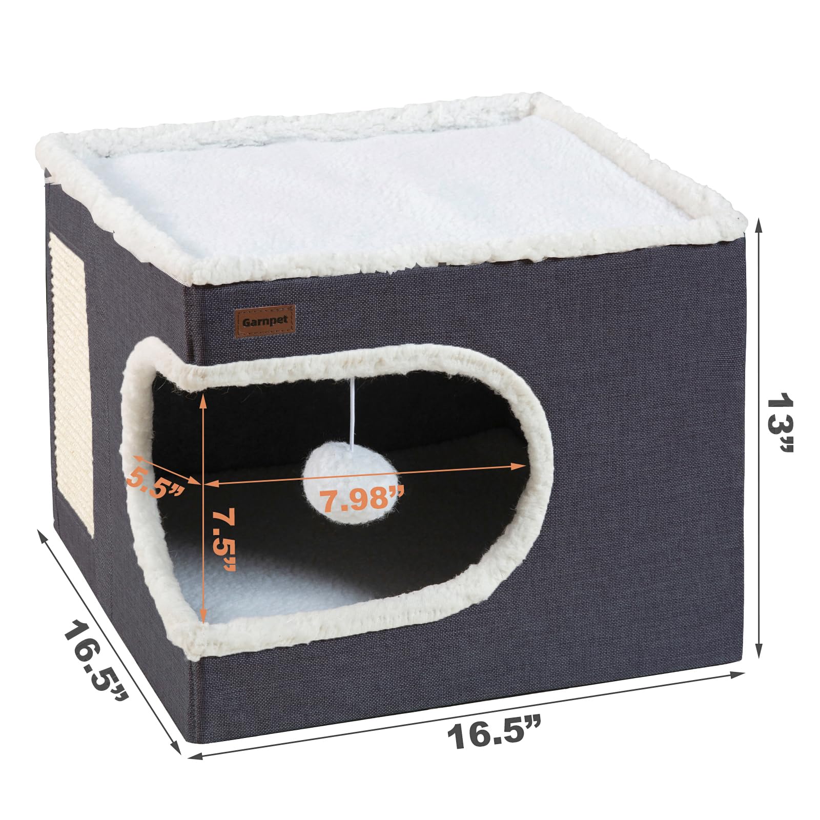 Garnpet cubo-habitat-para-gato proporciona espacio moderno y cálido para jugar.