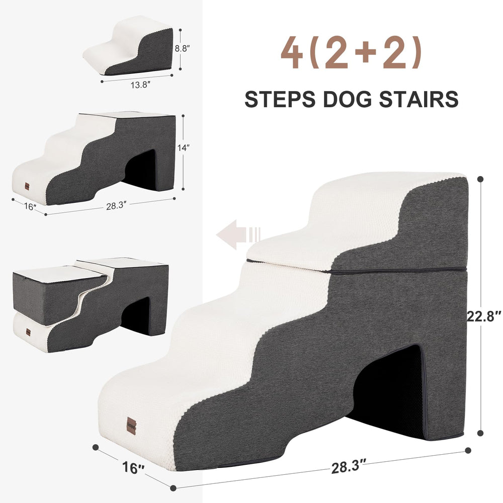 Garnpet escalera de 4 pasos para sofá, ideal para perros y gatos pequeños.