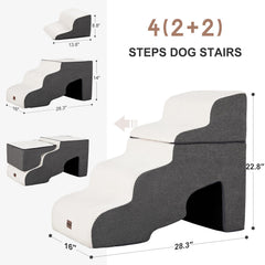 Garnpet escalera de 4 pasos para sofá, ideal para perros y gatos pequeños.