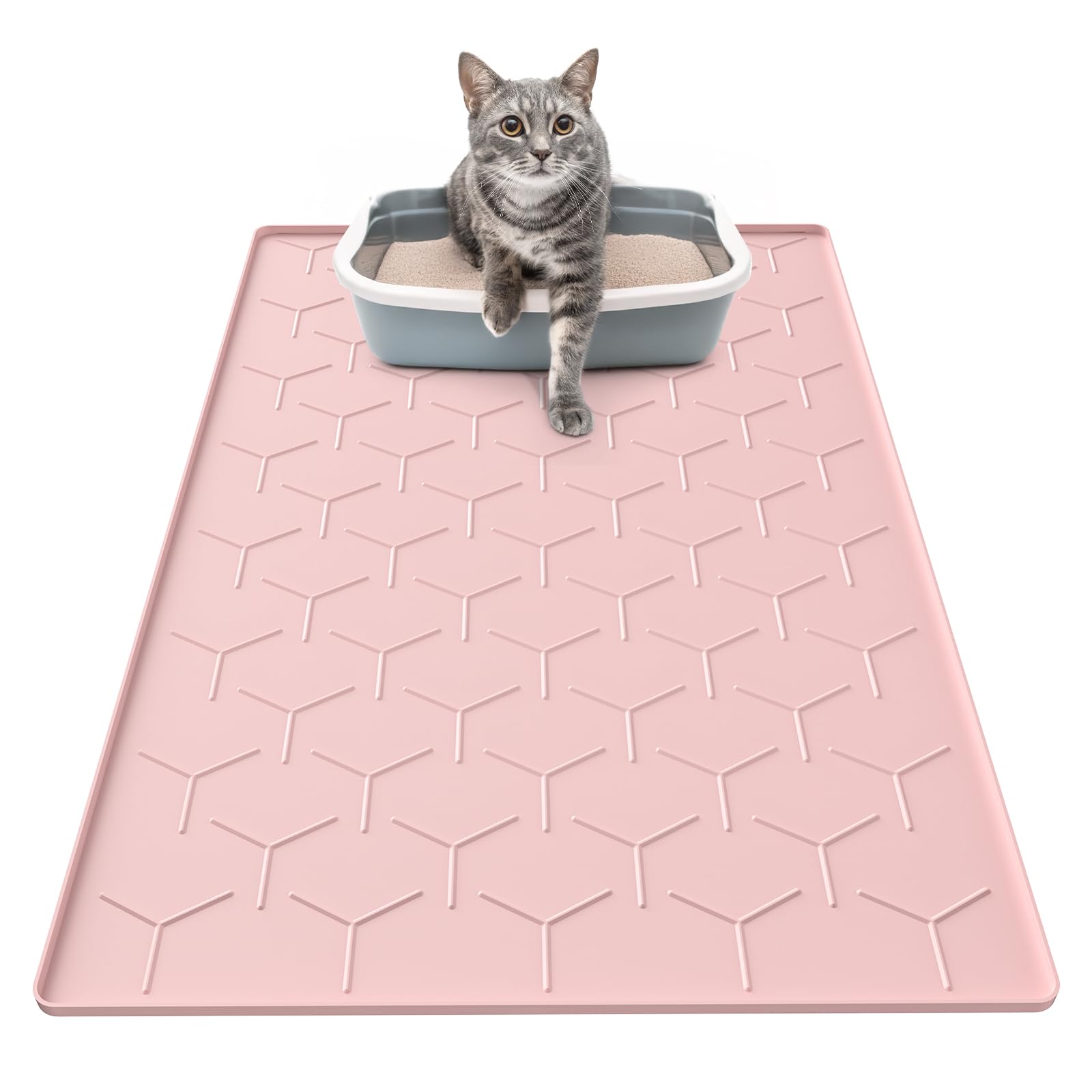 Garoopion almohadilla arenero silicona 34x22 rosa para atrapar arena.