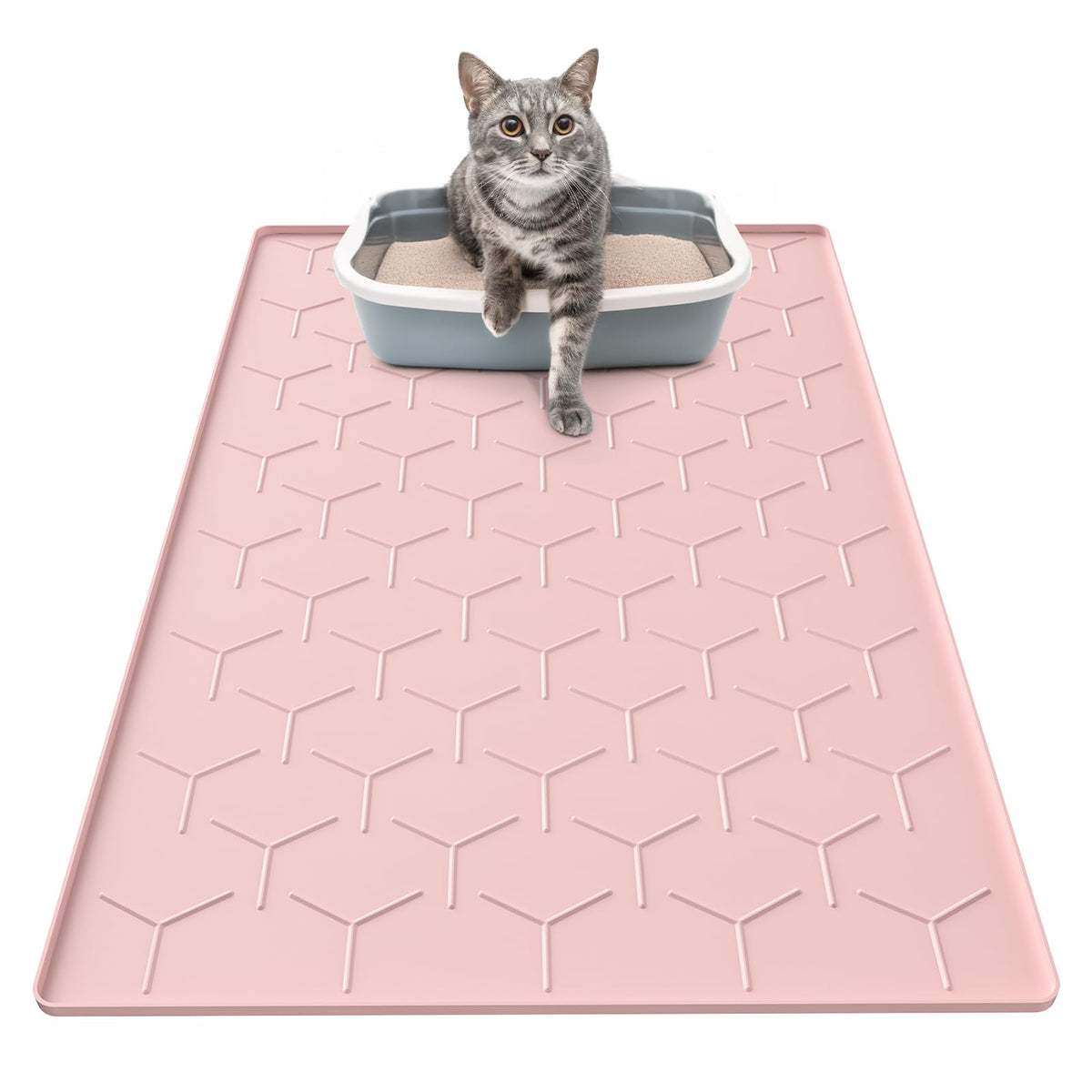 Garoopion almohadilla arenero silicona 34x22 rosa para atrapar arena.