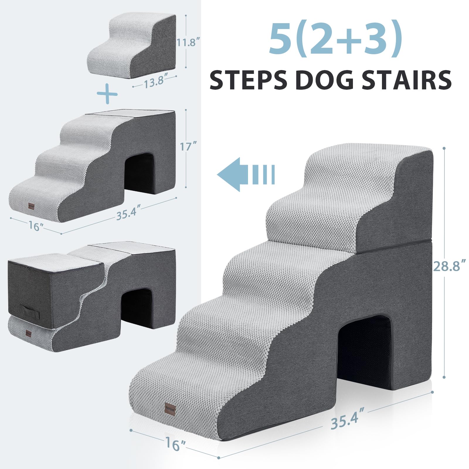 Garnpet escalera plegable, fácil de guardar y transportar