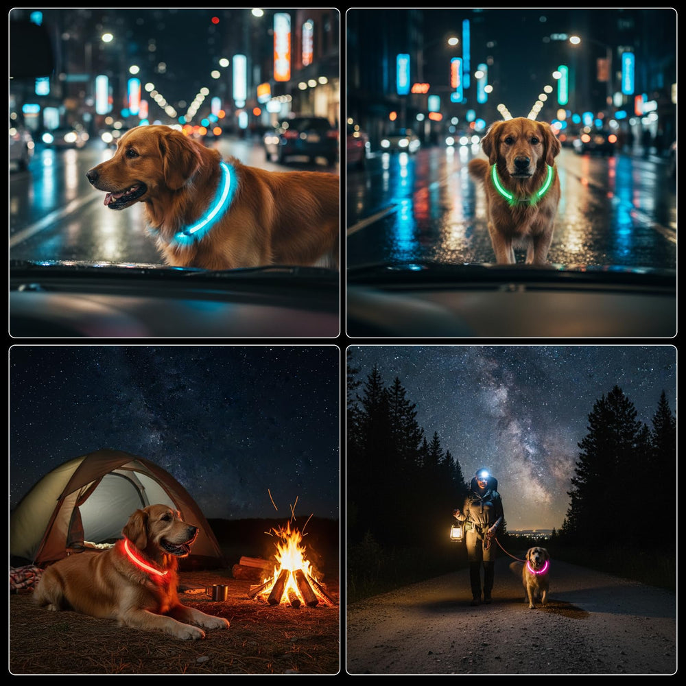 COLLAR GASRONS LED para paseos nocturnos, seguridad vial mejorada