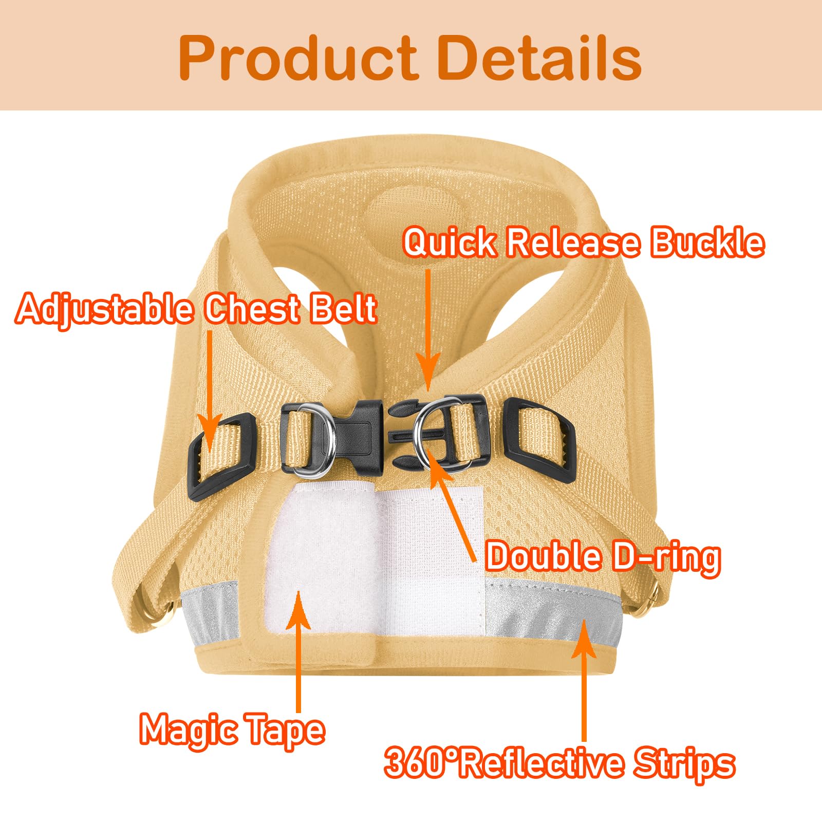 Arnés GAUTERF con diseño chaleco y correas ajustables para un ajuste perfecto.