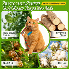 GBSYU cuerda masticable para gatos, fomenta juego y ejercicio