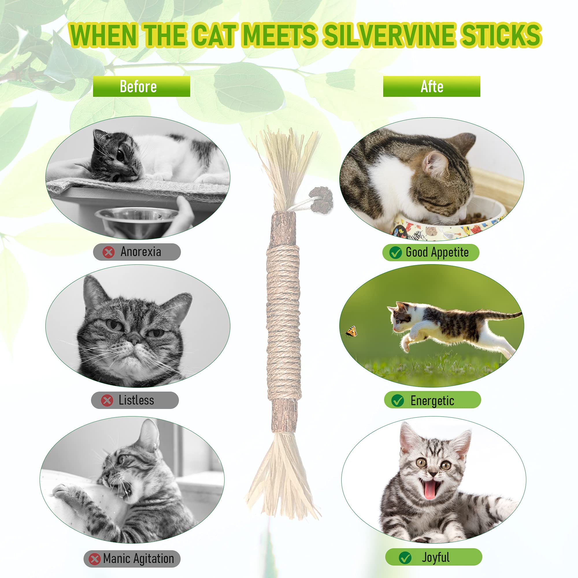 GBSYU juguete con silvervine para gatos, fomenta juego suave.