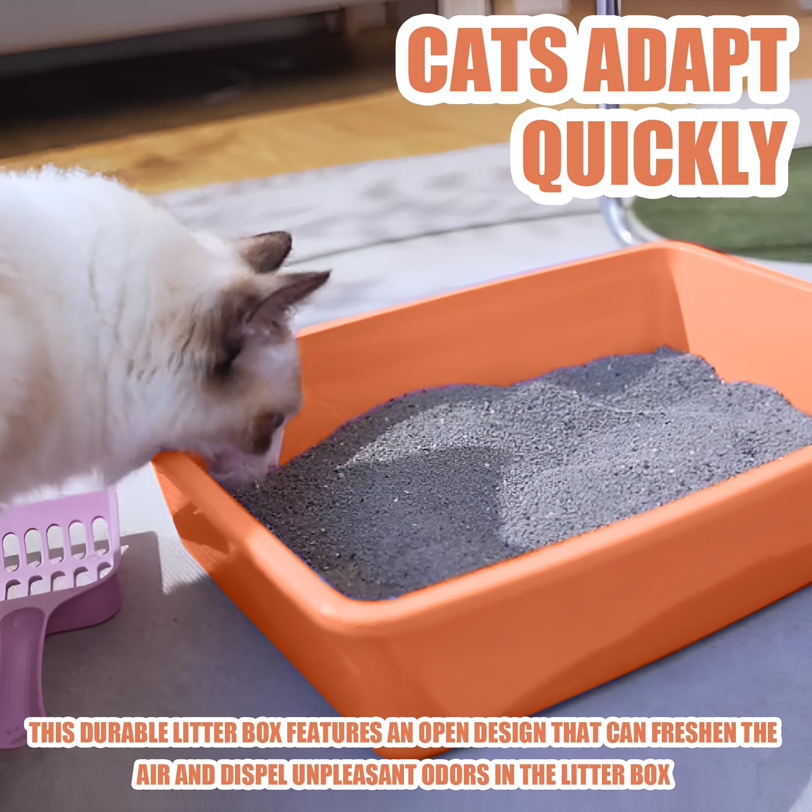 GCVOPTON caja de arena para gatitos amarillo, práctica y fácil de limpiar