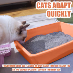 GCVOPTON caja de arena para gatitos amarillo, práctica y fácil de limpiar