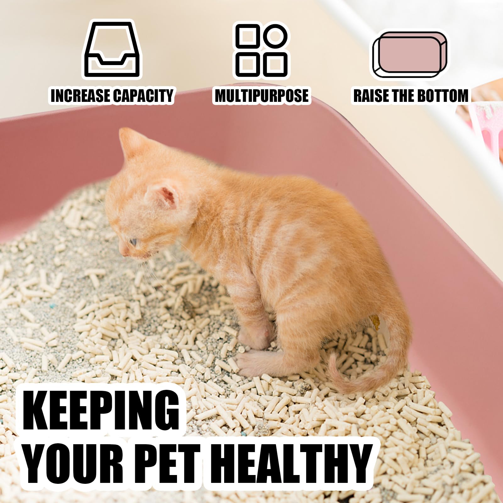GCVOPTON caja de arena para gatitos lila, ideal para espacios compactos