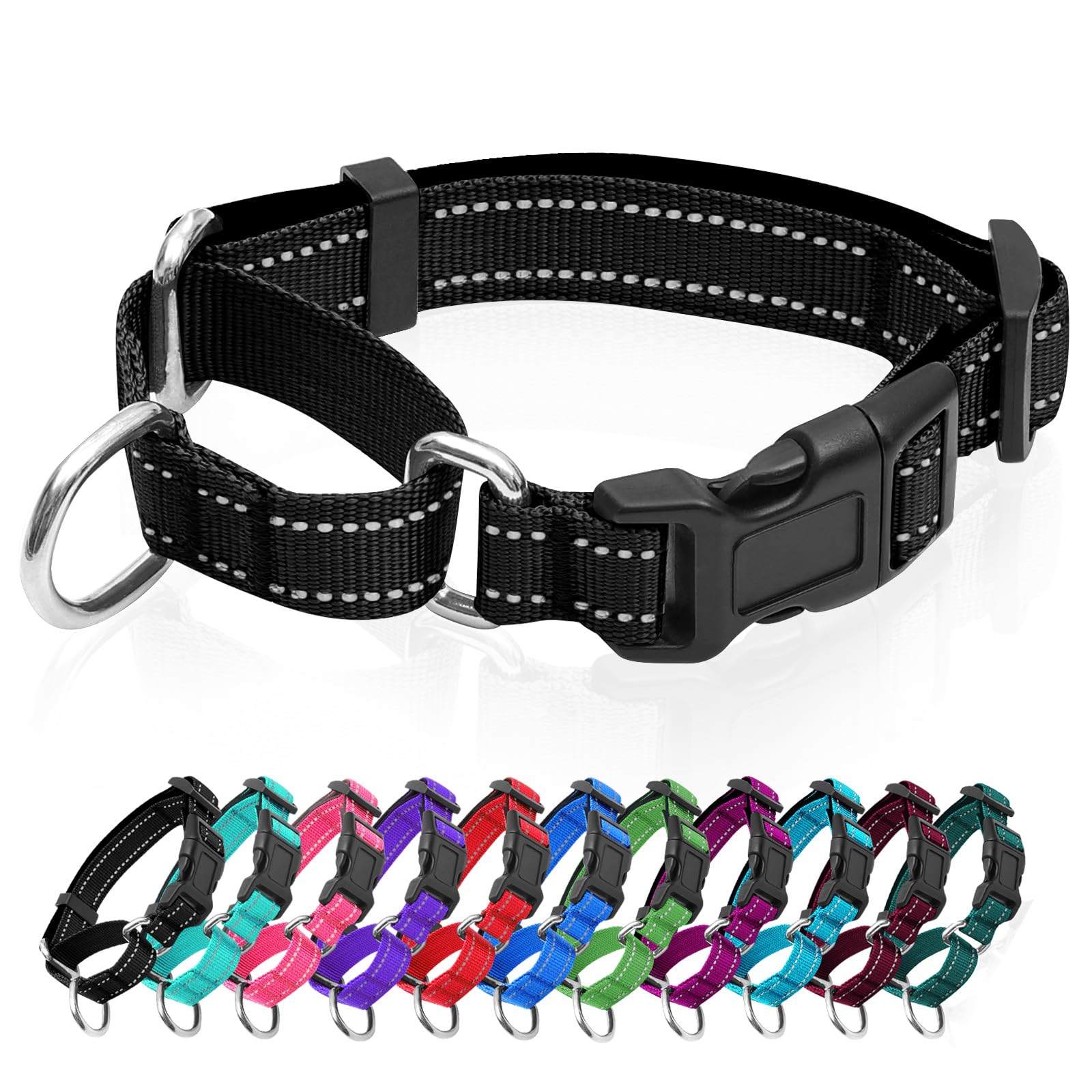Collar martingale reflectante de GDLKPS para paseos nocturnos y mayor visibilidad.