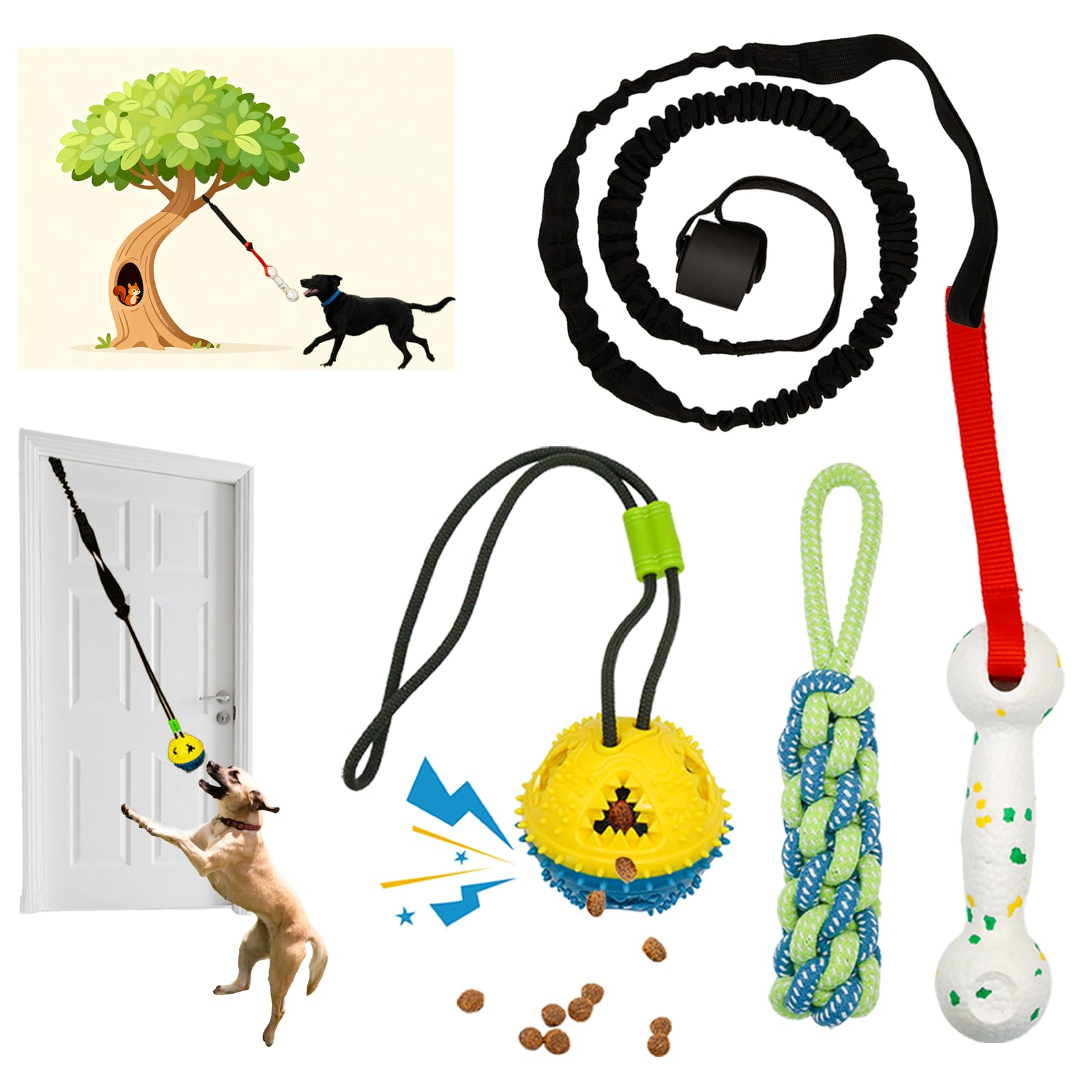 GDuolaPaws tira-resorte para perros, ideal para juego interactivo en casa.