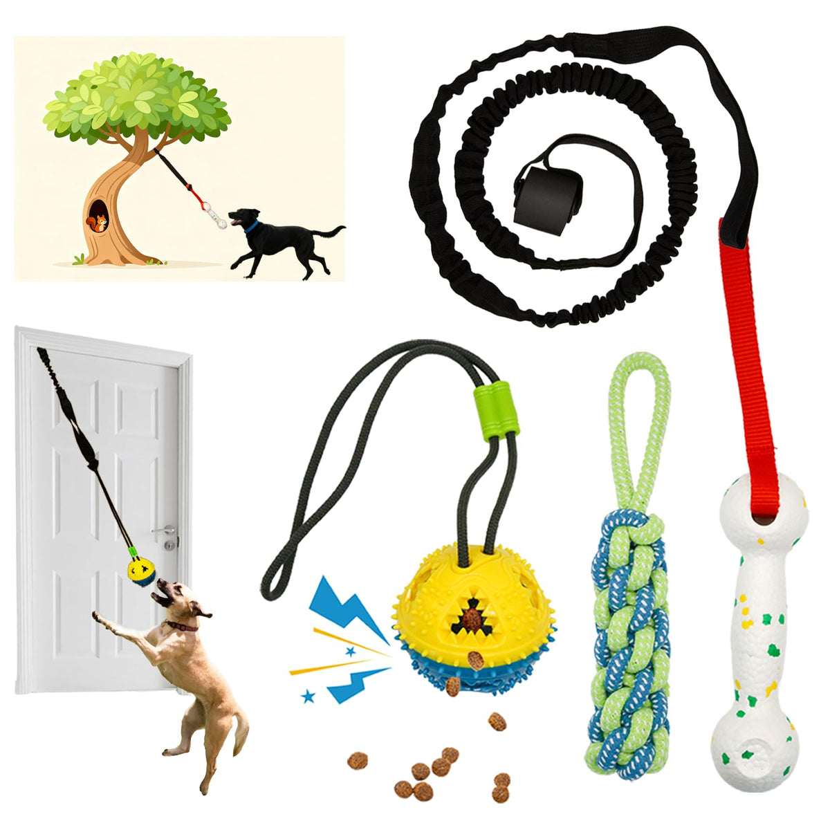 GDuolaPaws tira-resorte para perros, ideal para juego interactivo en casa.