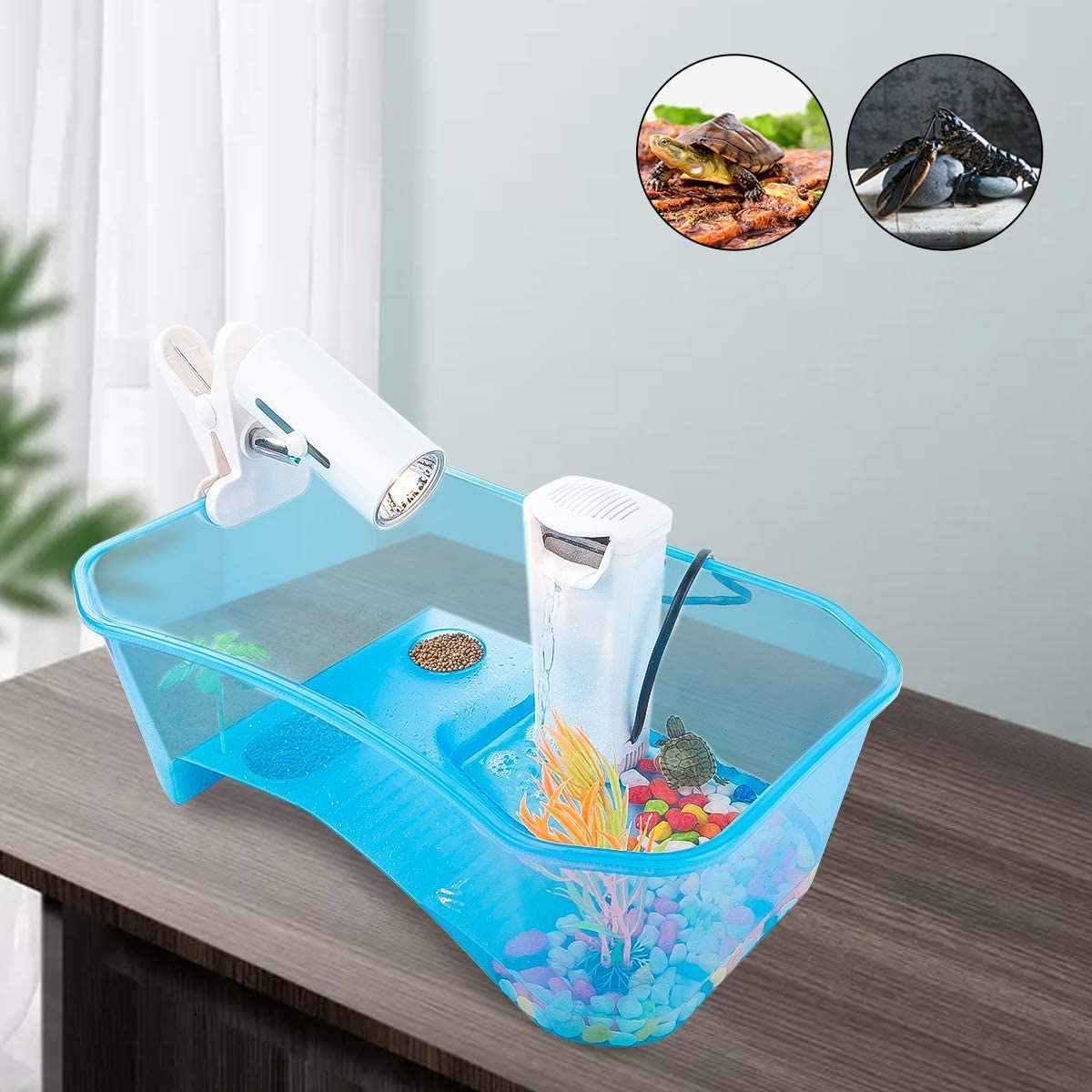 Geegoods Turtle Tank accesorios-arbol-plastico, árbol decorativo incluido.