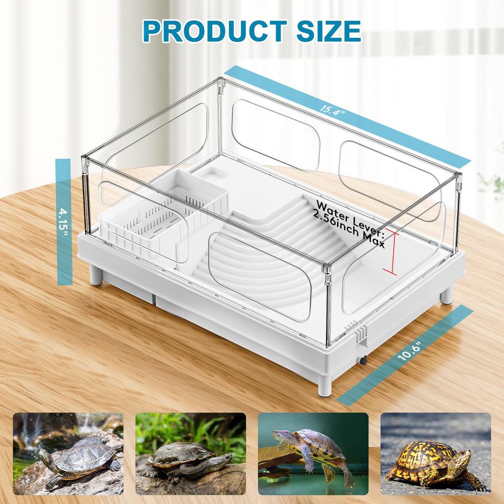 Geegoods Turtle Tank, cepillo incluido para limpieza rápida y sencilla.