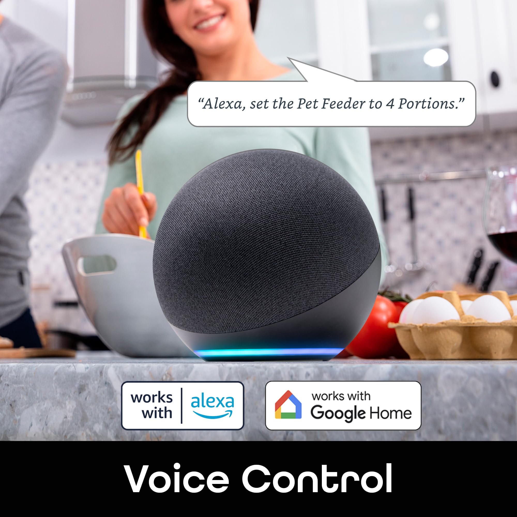 Geeni 6L alimentador con control por voz mediante Alexa y Google Home