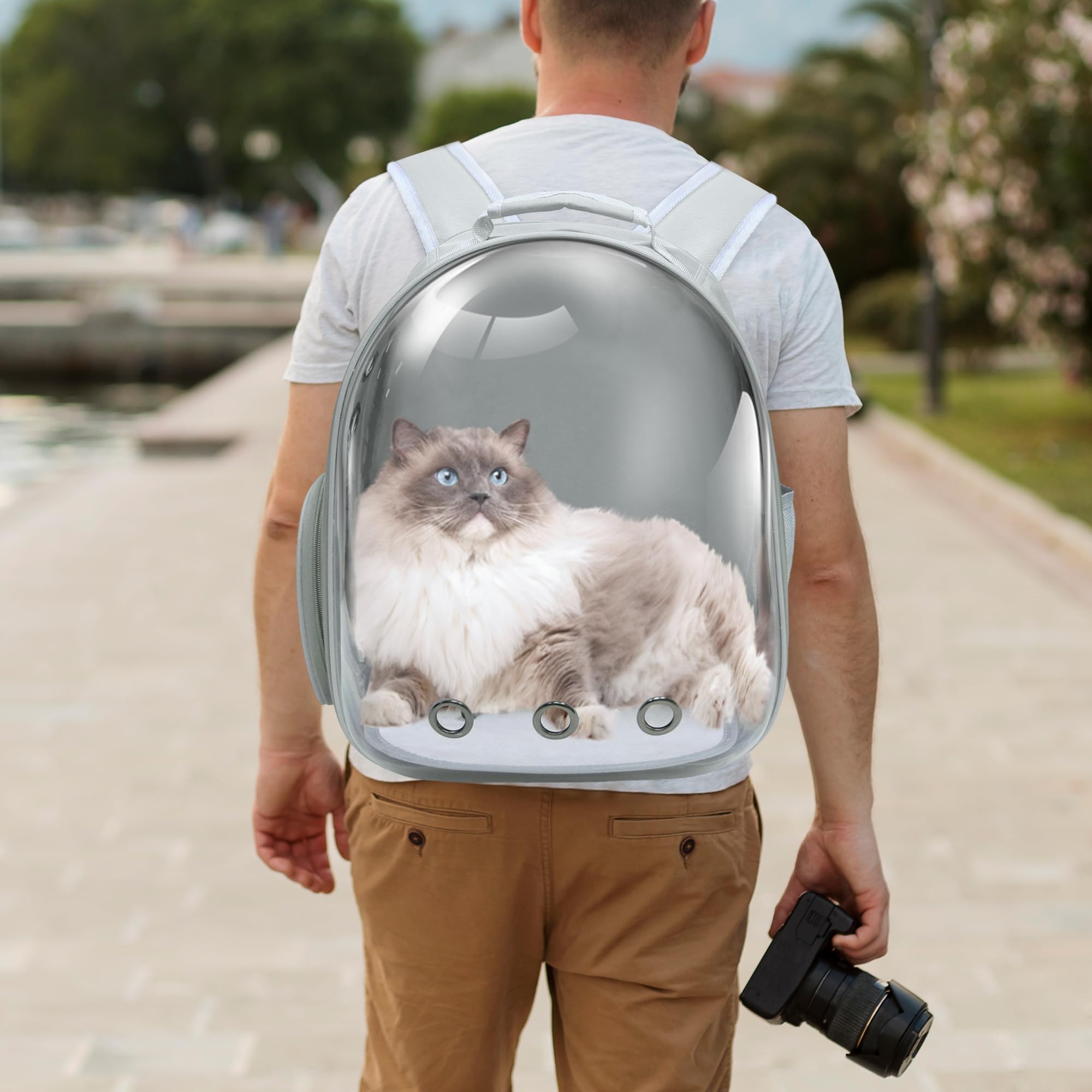 GeerDuo Cat Backpack: colchón removible para limpieza fácil.