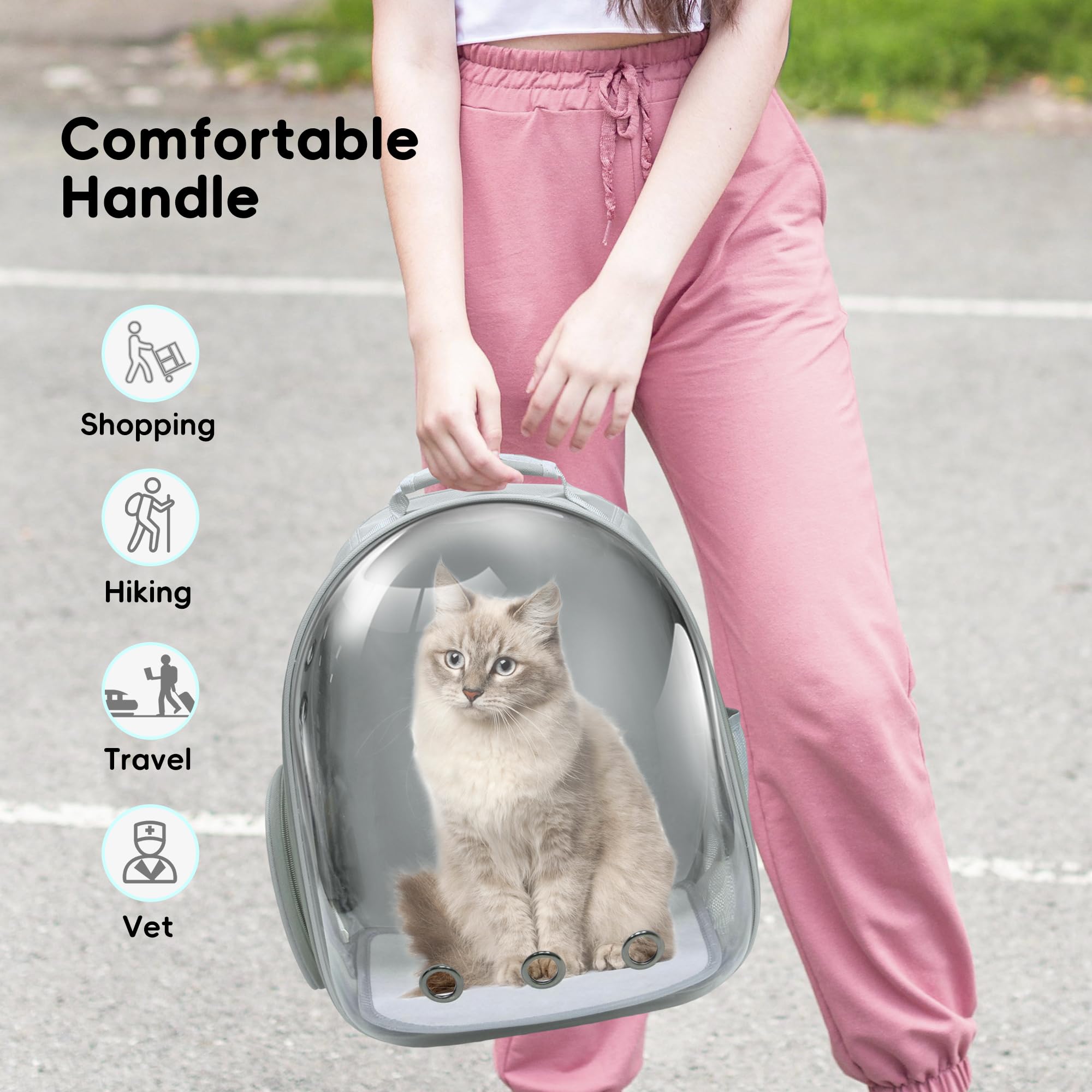 GeerDuo Cat Backpack: ventilación total para la comodidad del animal.