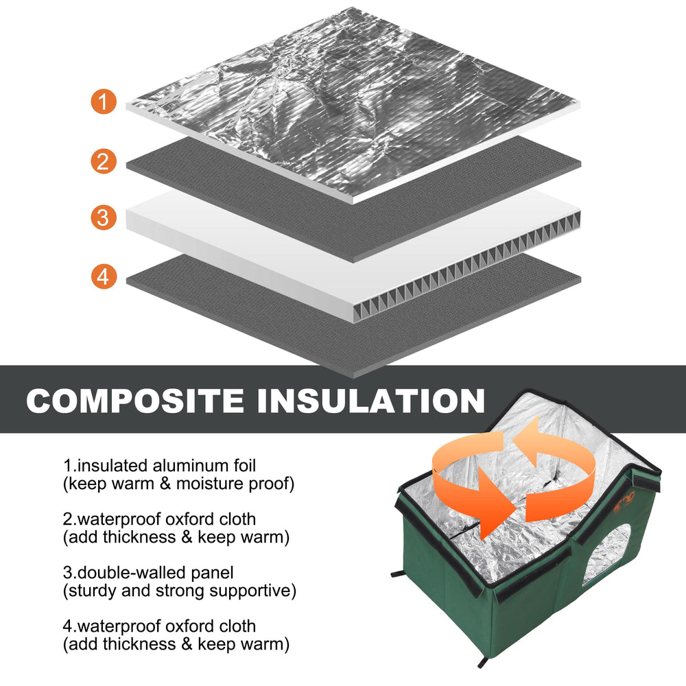 GeerDuo Gato Exterior interior con aislante de aluminio para calor suave.