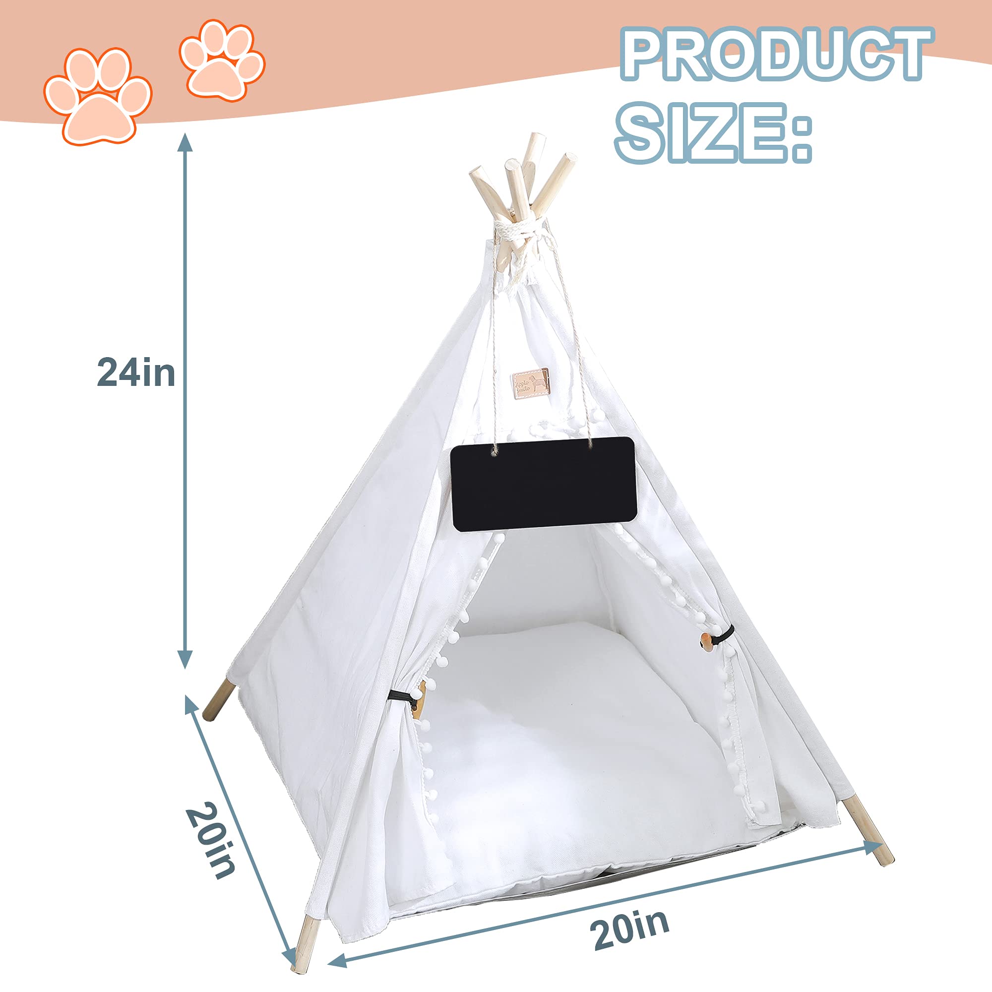 GeerDuo Pet Teepee: ligero y portátil, fácil de llevar a casa, parque o viaje.