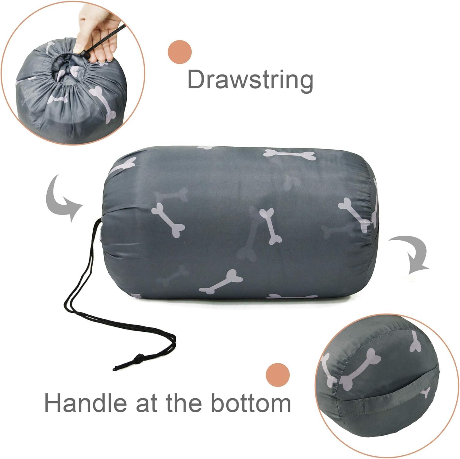GeerDuo saco dormir para perro, bolsa de almacenamiento incluida para viajar.