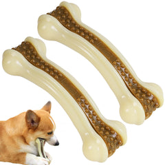 Geeyteek Hueso de nylon duro con sabor ternera, ideal para masticación sostenida