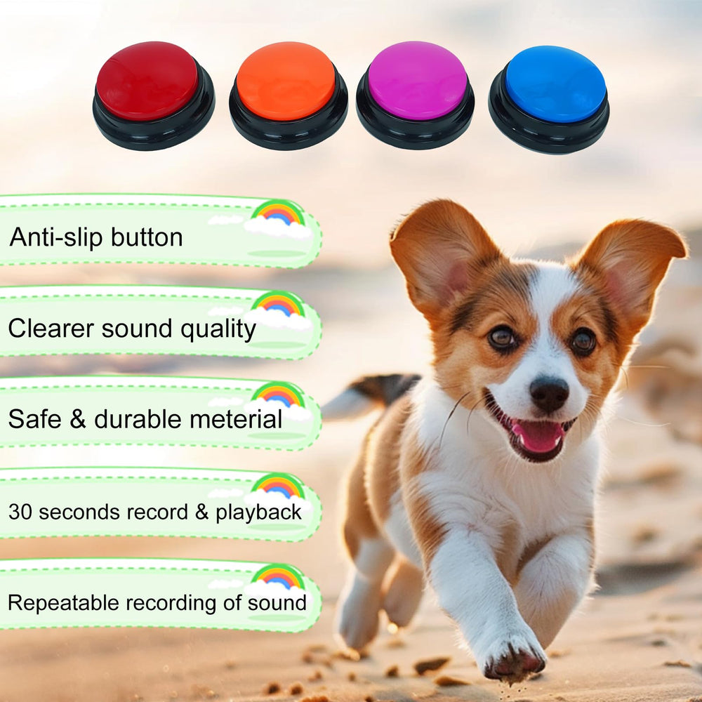 Botones Gelabur para entrenamiento, diseño duradero y seguro para mascotas.