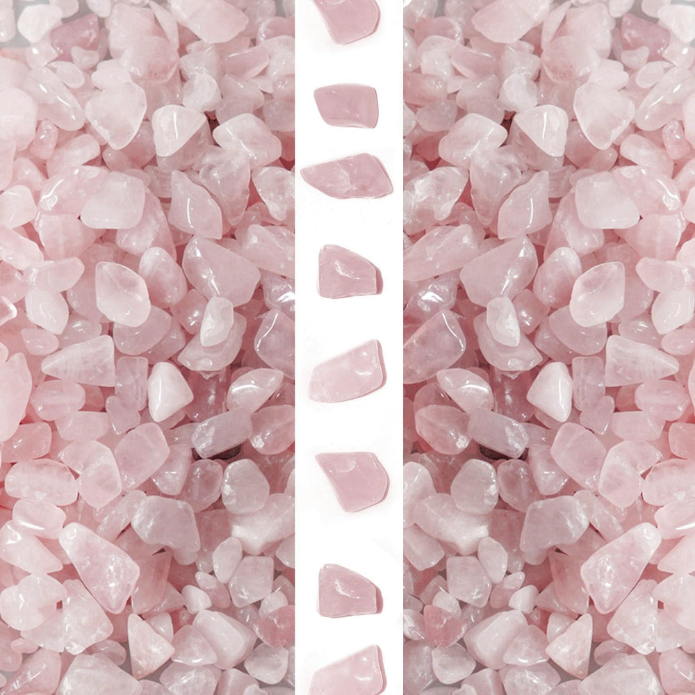 Gemshan chips cuarzo rosa 7-9 mm para decoración y acuario.
