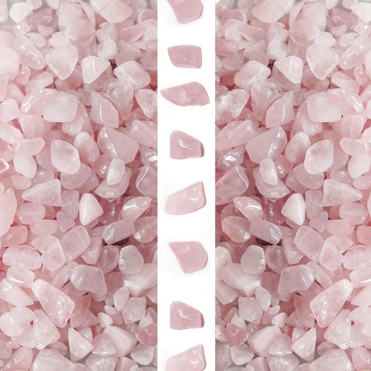 Gemshan chips cuarzo rosa 7-9 mm para decoración y acuario.