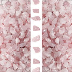Gemshan chips cuarzo rosa 7-9 mm para decoración y acuario.