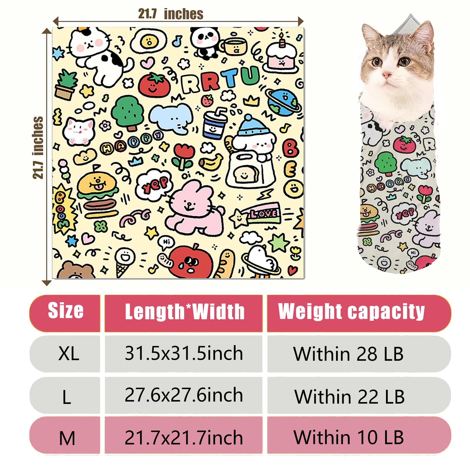 Generic Envoltura para gatos: antiarañazos y contención durante el cuidado.