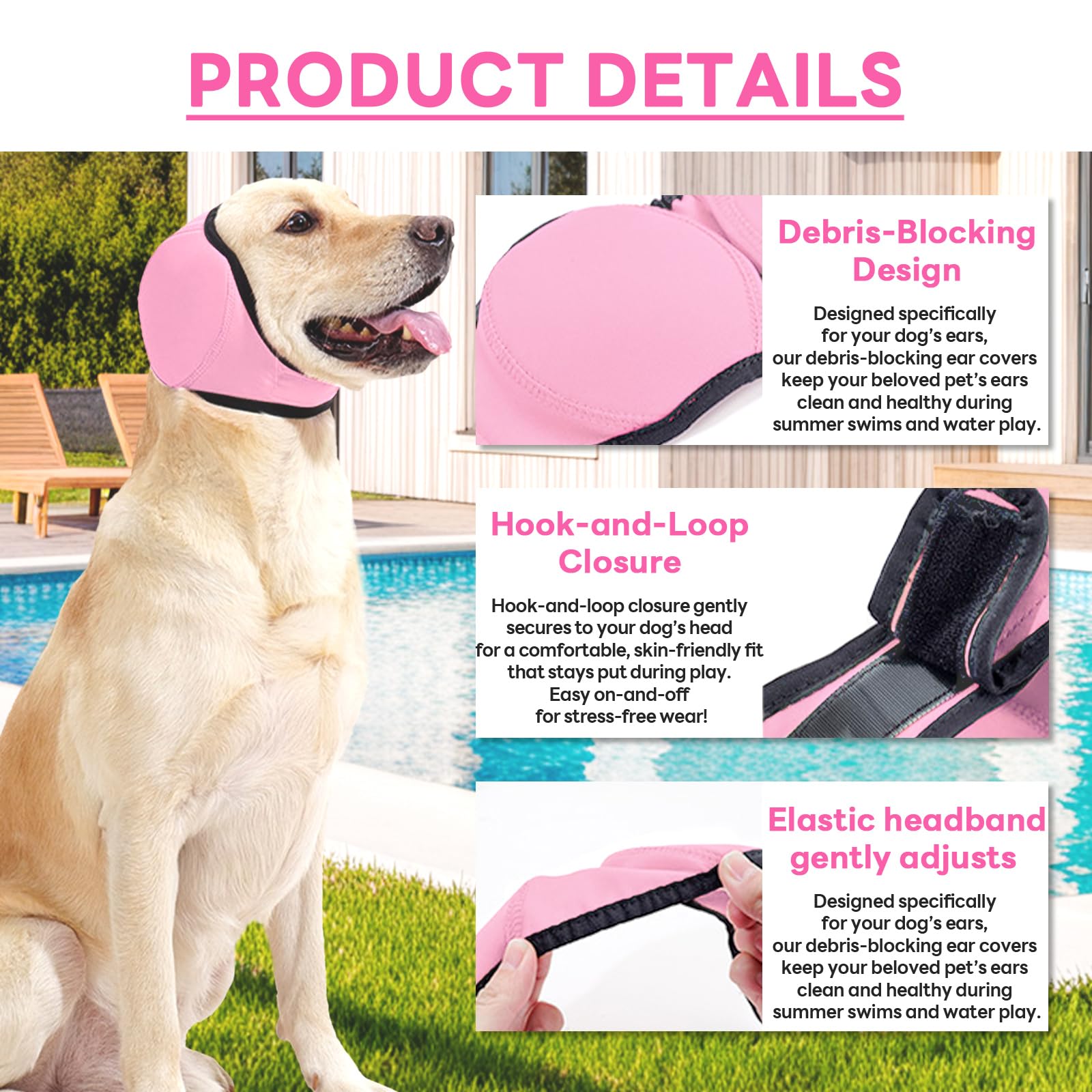 Generic orejeras-perro proteccion-agua para natación y baño.