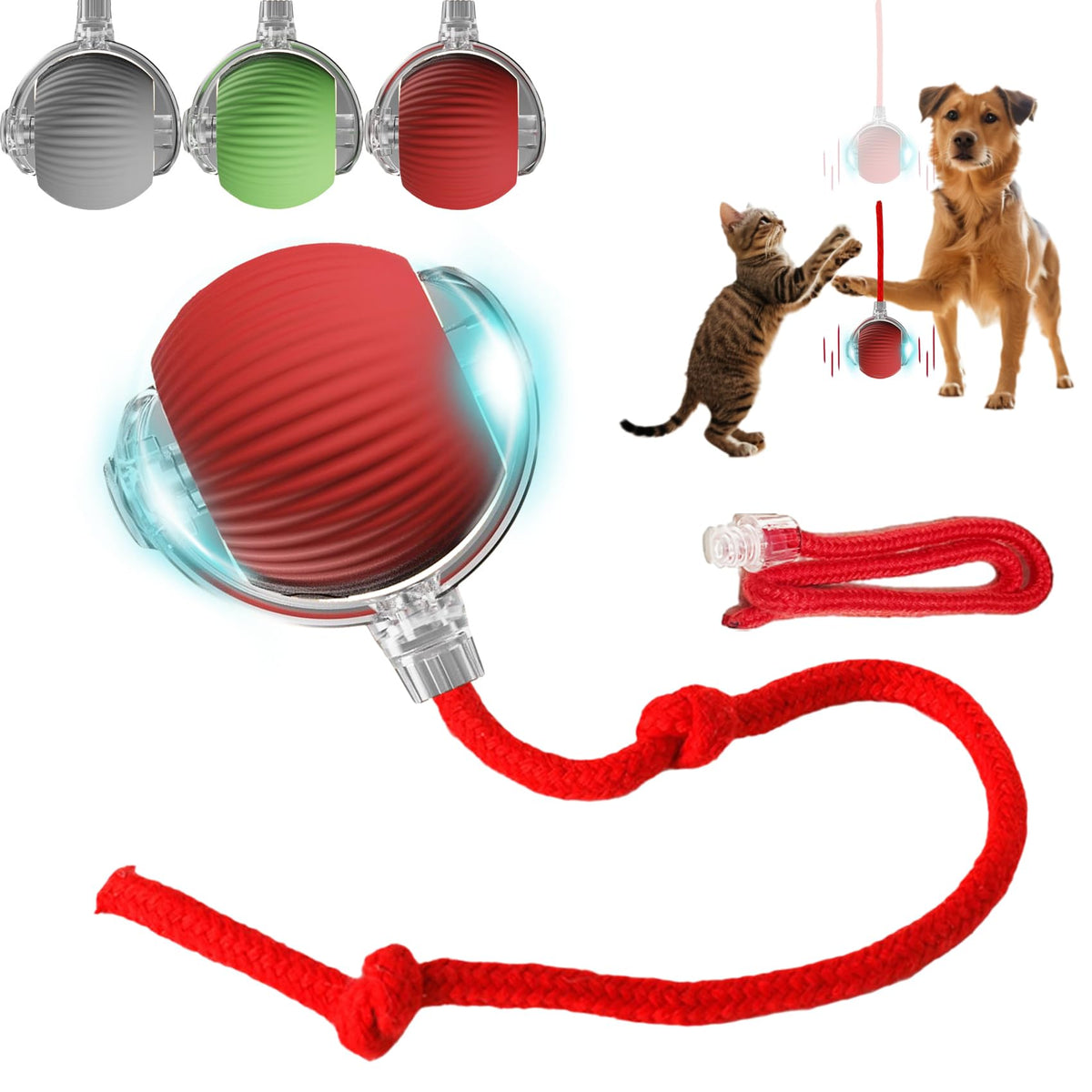 Generic pelotita interactiva rodante para perros y gatos, fomenta juego activo en casa