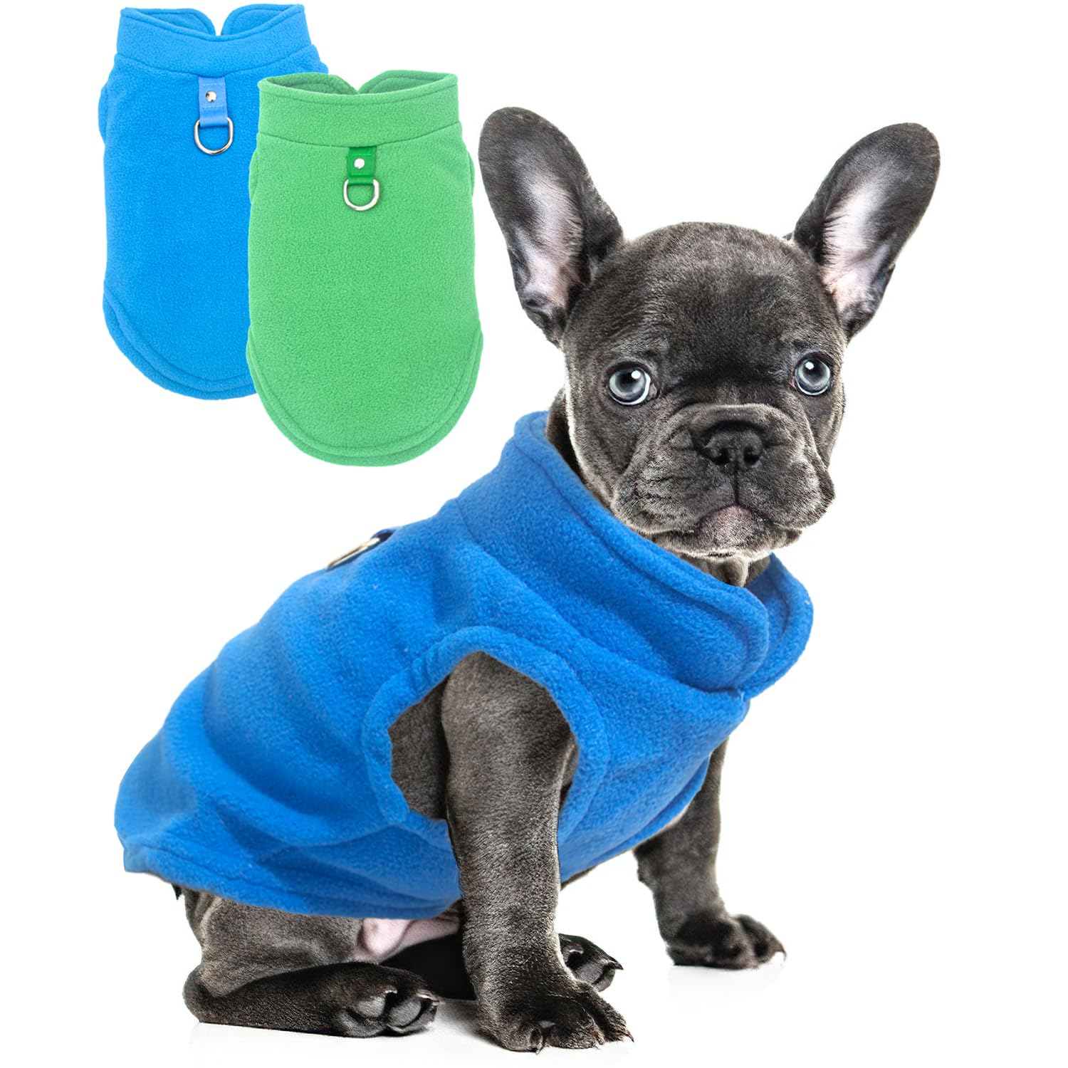 Sudadera genérica para perro con anilla D-ring en frente para paseos seguros.