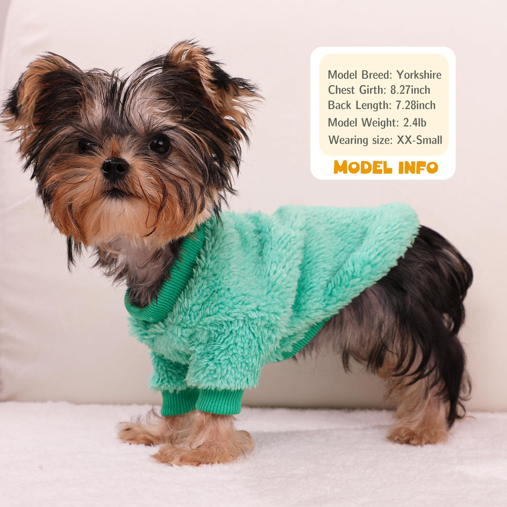 Generic sudadera para perro pequeño teacup turquesa XL, diseño fácil de vestir.