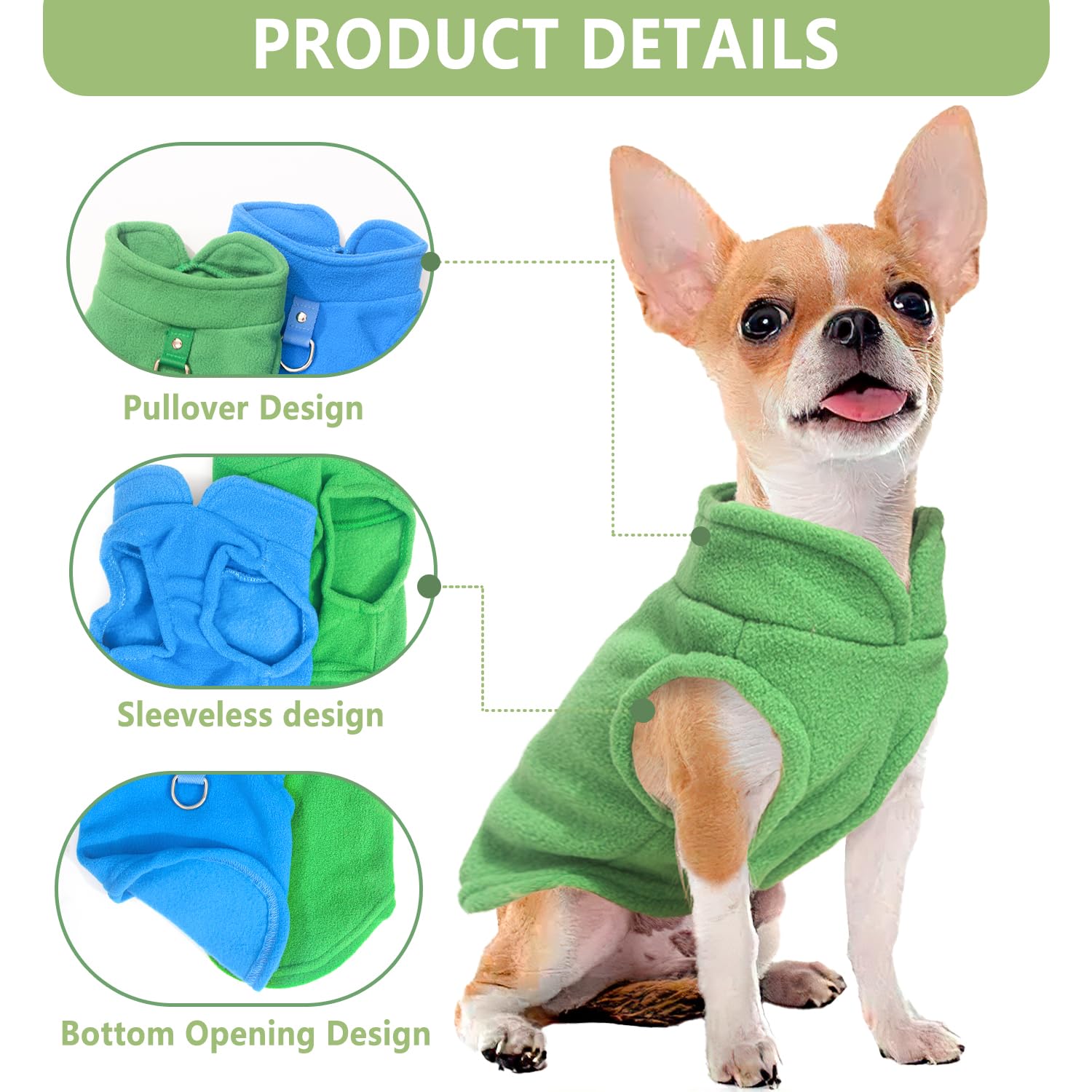 Sudadera genérica para perro con felpa suave y cuello alto para mayor calidez.