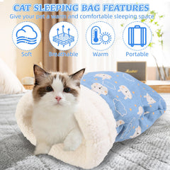 Generico saco cama gato 360-grados mantiene abrigado al felino.
