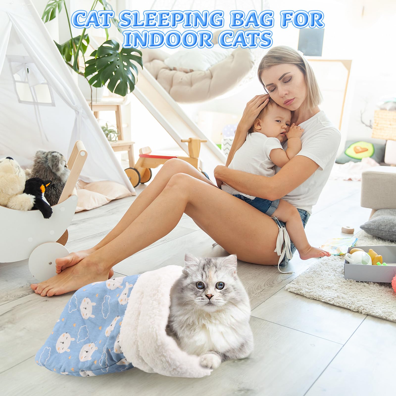 Generico saco cama gato tamaño grande 21x18 pulgadas para gatos de mayor tamaño.