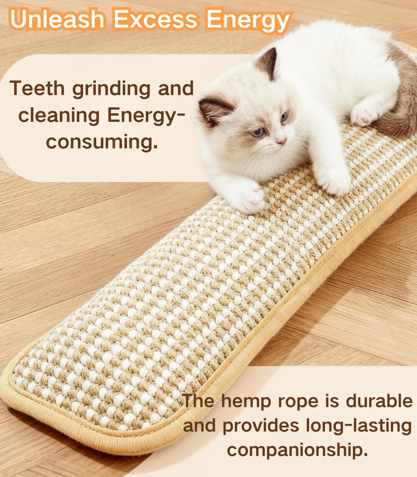 Genérico tapete rasca-sisal para gatos, estimula arañar y explorar.