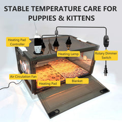 Geniprem incubadora cachorros ventilación mantiene flujo de aire fresco.