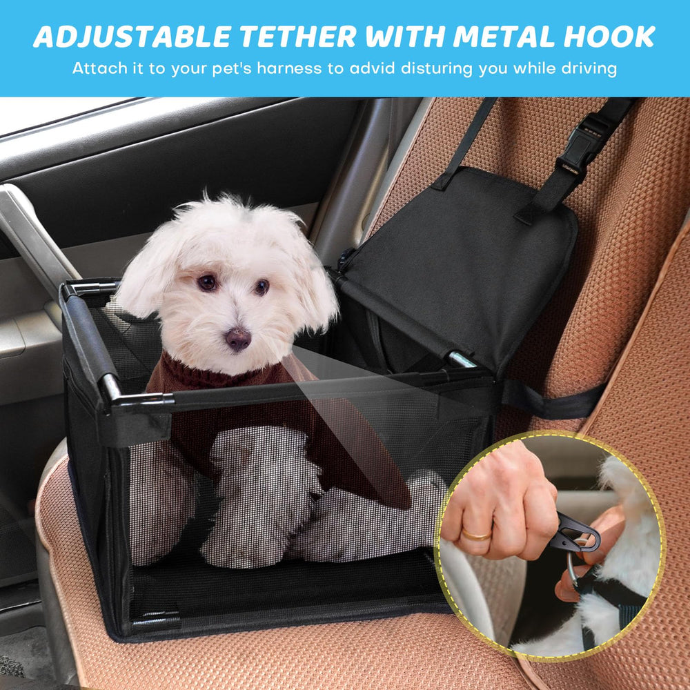 GENORTH asiento para perro en coche, bolsillo delantero útil.