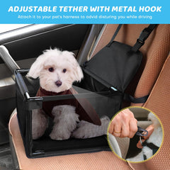 GENORTH asiento para perro en coche, bolsillo delantero útil.